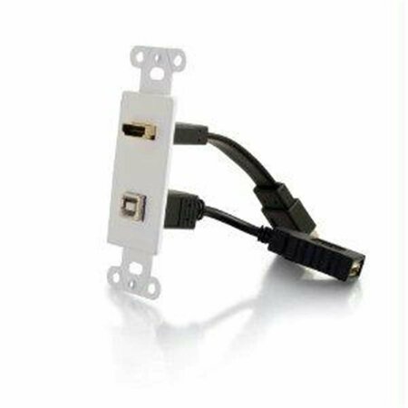 CB DISTRIBUTING Hdmi And Usb Pass-through Decora Style Wall Plate - White - ST131823